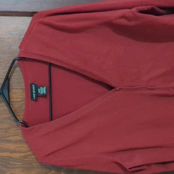 Lane Bryant Red Long Sleeve Button Front Cardigan Size 14/16 - Picture 3 of 4